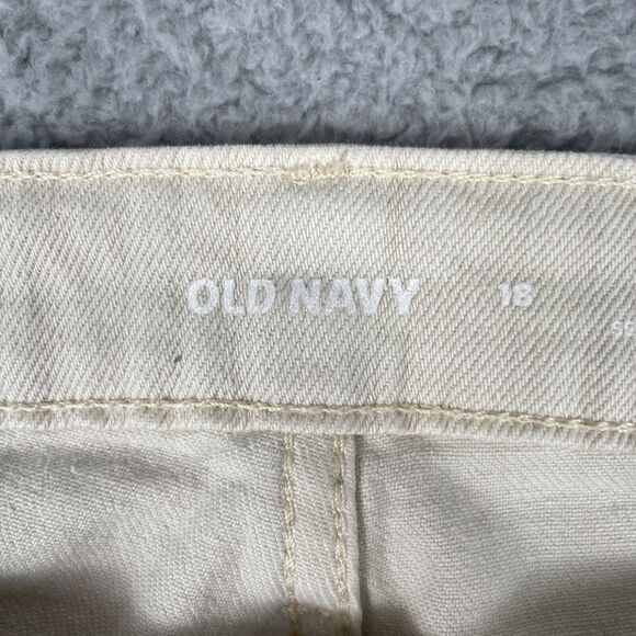 Old Navy Higher High-Rise Flare Secret Smooth Pockets Jeans Size 18 Ecru Slit - Picture 5 of 10